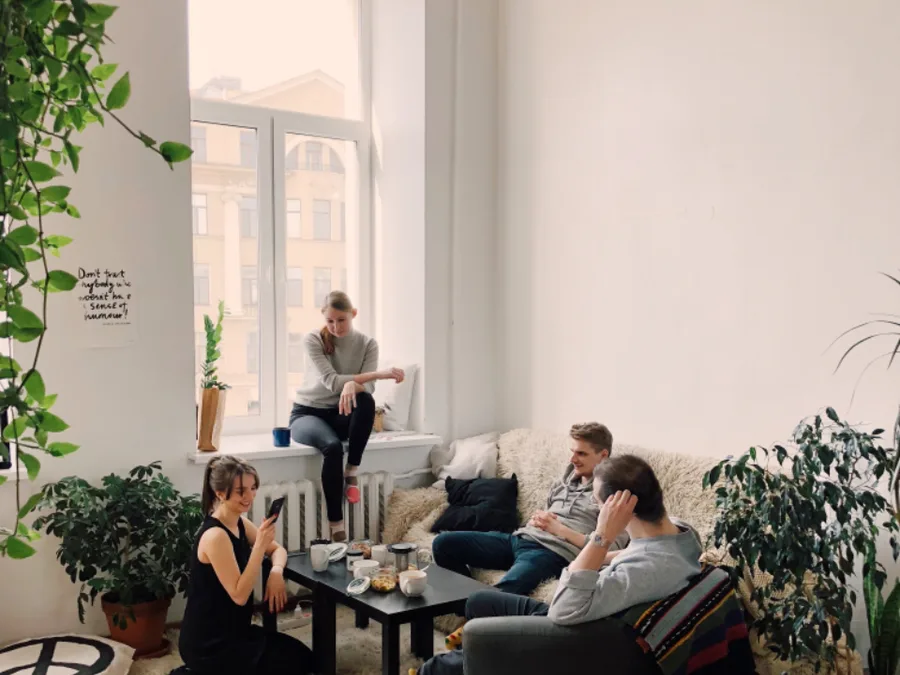 People sitting together in a relaxed shared space